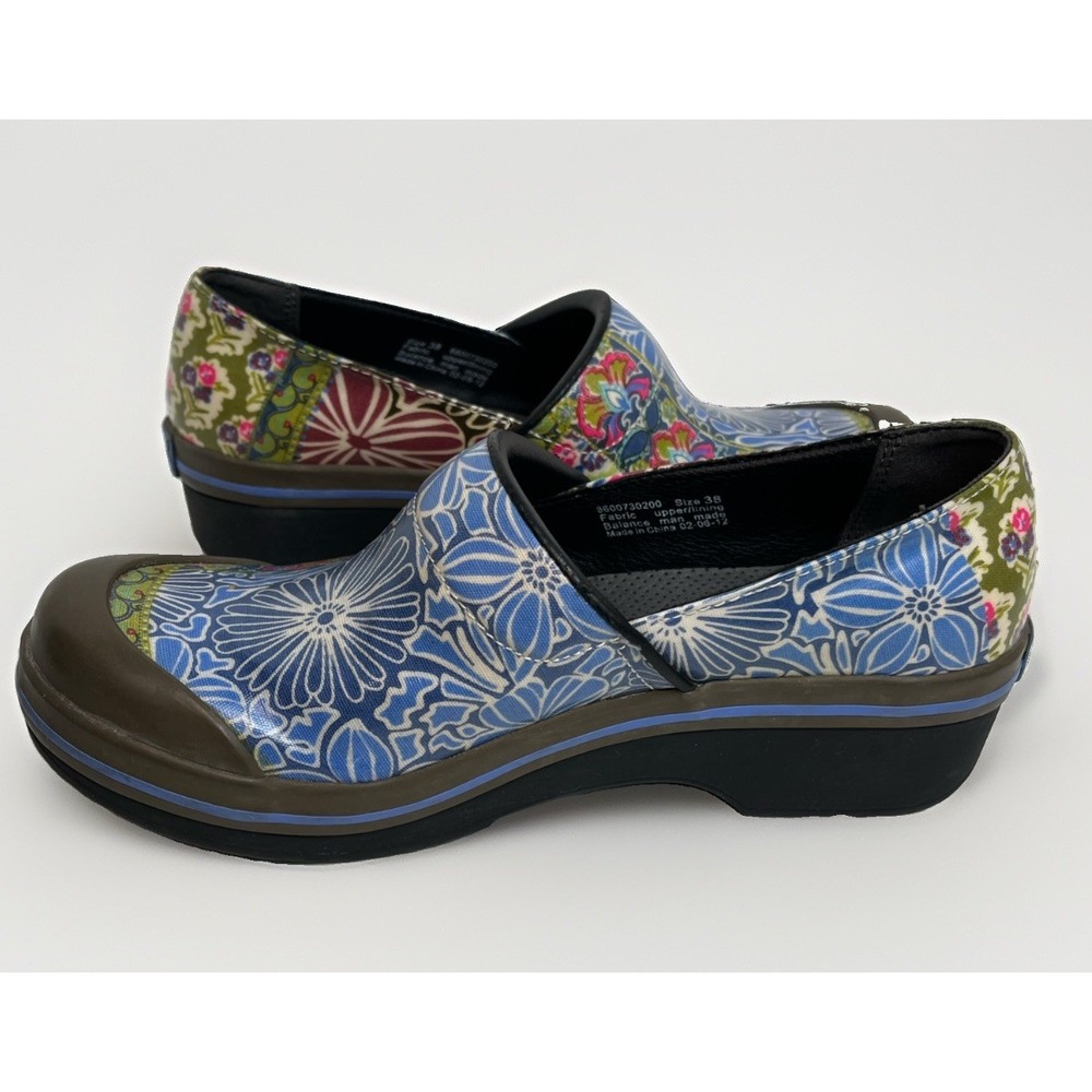 Dansko Volley Clogs Women 7.5 Multicolor Floral Patchwork Vegan Canvas Slip On